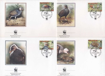 Tonga-Niuafo'ou-1992 WWF Niuafo'ou Megapode, bird FDC