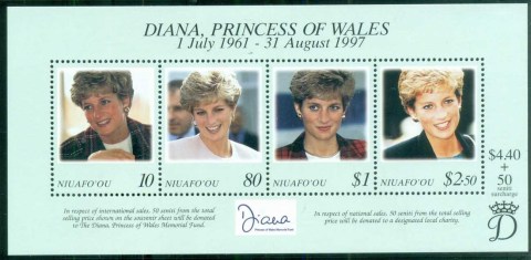 Tonga-Niuafo'ou-1998 Princess Diana in Memoriam, Generous Humanitarian MS