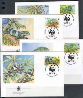 Tonga-1990 WWF Banded Iguana FDCs