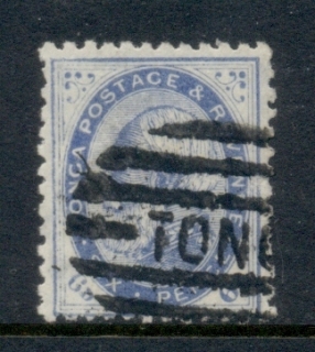 Tonga-1886-92-King-George-I-6d-blue-Perf-12x11-5-FU