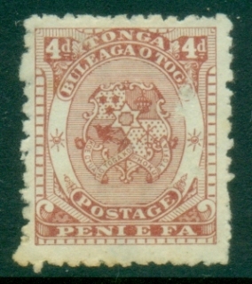 Tonga-1892-Coat-of-Arms-4d-red-brown-tones-MNG