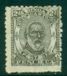 Tonga-1892-King-George-I-2d-olive-grey-MNG