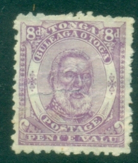 Tonga-1892-King-George-I-8d-violet-faults