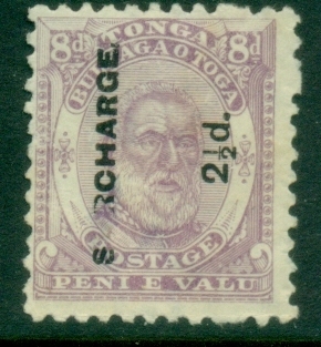 Tonga-1894-King-George-I-2.5d-black-surcharge-on-8d-violet-surcharge-underinked-MNG