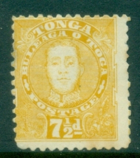 Tonga-1895-King-George-II-7.5d-yellow-tones-MNG