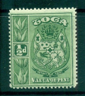 Tonga-1897-34-1-2-green-Coat-of-Arms-MLH-Lot55423