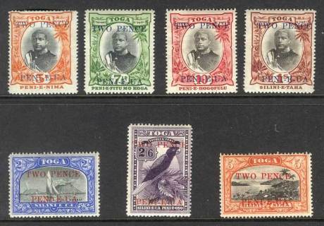 Tonga-1923-2d-Surcharges-sml-faults-MH-Lot14769