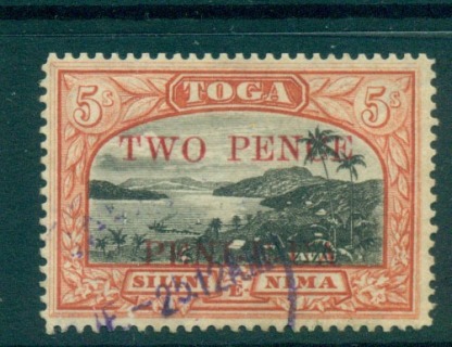 Tonga-1923-2p-on-5-Opt-FU-Lot55424