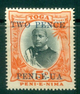 Tonga-1923-2p-on-5d-Opt-MLH-Lot55425