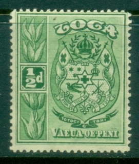 Tonga-1934-Arms-0.5d-green-tone-gumMLH