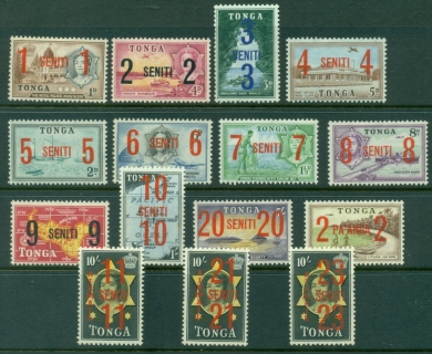 Tonga-1968-Surcharges-on-Pictorials-12-3-Airmail-no-Officials-MLH