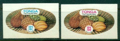 Tonga-1982-Fruit-Pineapples-die-cut-MLH