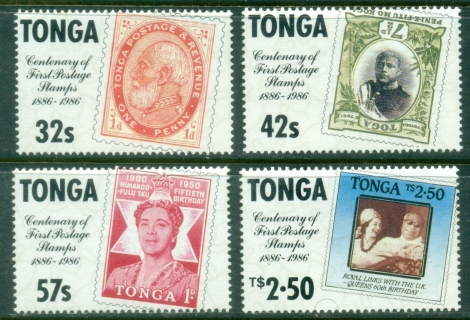 Tonga-1986-Postage-Stamp-Centenary-MLH