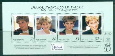 Tonga-Niuafoou-1997-Princess-Diana-in-Memoriam-MS-MUH