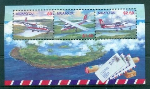 Tonga-Niuafoou-2002-Mail-Planes-MS-MUH-lot81449