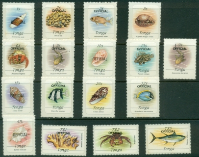 Tonga-1984-85-Marine-Life-Fish-Shells-definitives-OFFICIAL-MLH