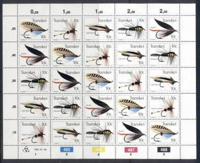 Transkei-1982-Fishing-Flies-sheetlet-MUH