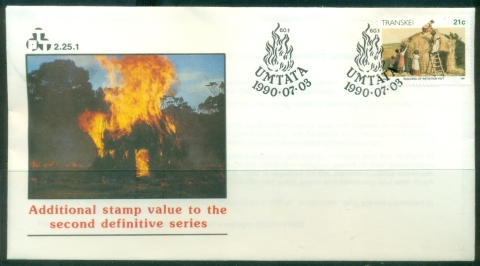 Transkei-1990-Pictorial-21c-Building-of-Initiastion-Hut-FDC