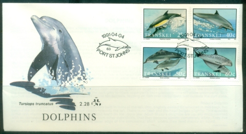 Transkei-1991-Marine-Life-Dolphins-FDC