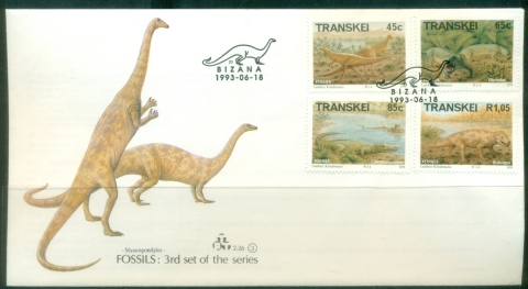 Transkei-1993-Fossils-Dinosaurs-FDC