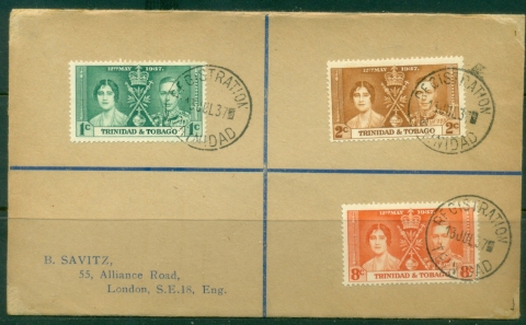 Trinidad-Tobago-1937-KGVI-Coronation-FDC