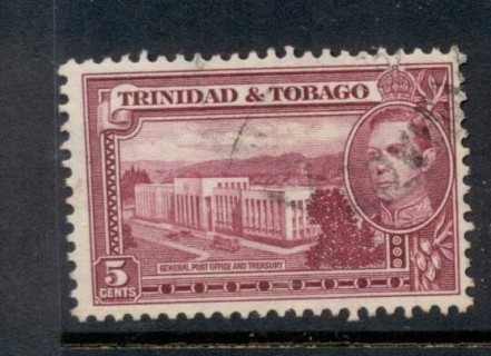 Trinidad-Tobago-1938-41-KGVI-Pictorials-5c-Post-Office-Treasury-FU