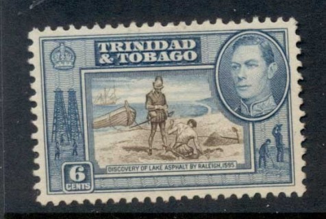 Trinidad-Tobago-1938-41-KGVI-Pictorials-6c-Discovery-of-Lake-Asphalt-FU