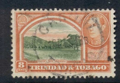 Trinidad-Tobago-1938-41-KGVI-Pictorials-8c-Queens-Park-FU