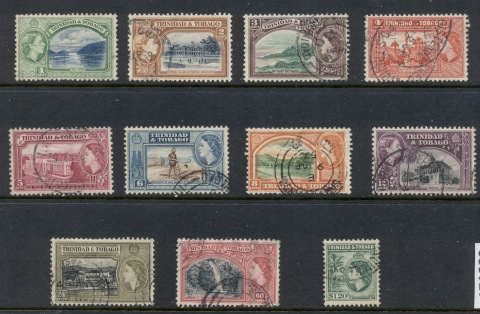 Trinidad-Tobago-1953-QEII-Pictorials-to-1-20-FU