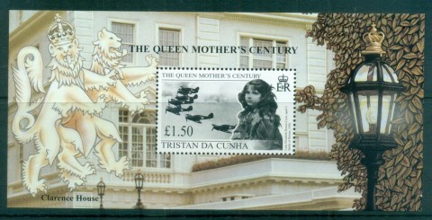 Tristan-da-Cunha-1999-Queen-Mothers-Century-MS-MUH