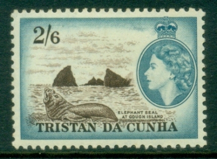 Tristan-da-Cunha-1954-58-QEII-Pictorial-Elephant-Seal-2-6d-MLH