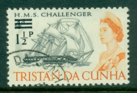 Tristan-da-Cunha-1971-QEII-Pictorial-Surch-1-5d-on-4d-FU