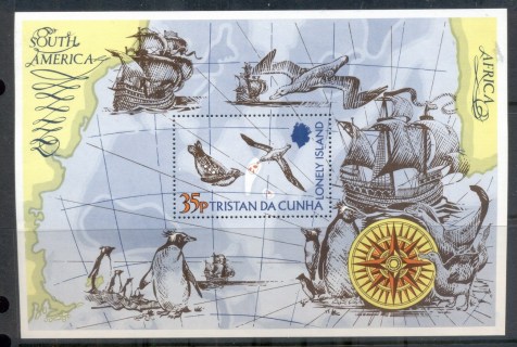 Tristan-da-Cunha-1974-Map-Birds-MS-MUH