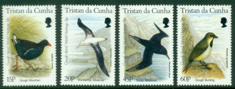 Tristan-da-Cunha-1996-1997-Declaration-of-Gough-Island-as-World-Heritage-Site-Birds-MUH Tristan-da-Cunha-1996-1997-Declaration-of-Gough-Island-as-World-Heritage-Site-Birds-MUH