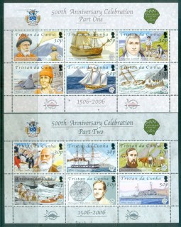 Tristan-da-Cunha-2006-Discovery-of-Tristan-da-Cunha-500th-Anniv-2x-MS-MUH