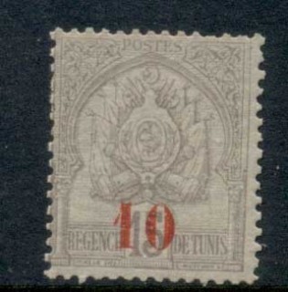 Tunisia-1908-Surcharge-10c-on-15c-MLH