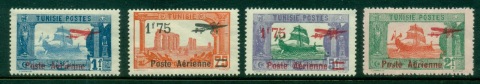 Tunisia-1927-Air-Post-Surcharges-MUH