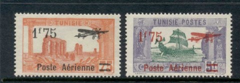 Tunisia-1927-Airpost-Surch-1-75f-MLH