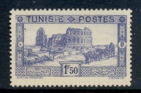 Tunisia-1931-34-Roman-Ruins-1-50fr-MLH