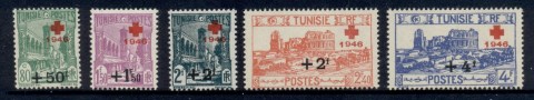 Tunisia-1946-Red-Cross-Surch-MLH