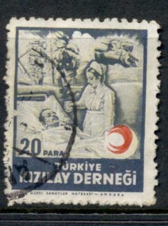 Turkey-1945-Postal-Tax-Red-Crescent-DOUBLED-FU