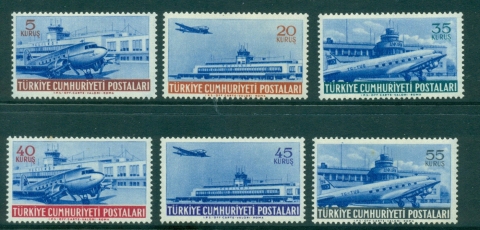 Turkey-1954-Air-Mail-lt-tone-spots-MLH-lot34757