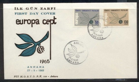 Turkey-1965-Europa-Leaves-Fruit-FDC