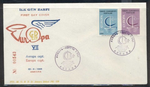 Turkey-1966-Europa-Sailboat-FDC