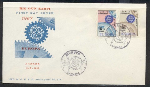 Turkey-1967-Europa-Cogwheels-FDC