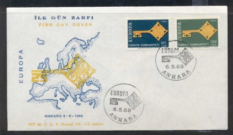 Turkey-1968-Europa-Key-with-Emblem-FDC