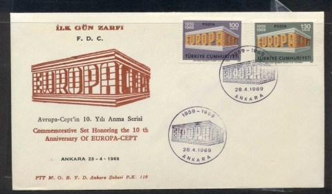 Turkey-1969-Europa-Building-FDC