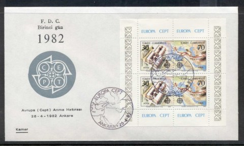 Turkey-1982-Europa-History-MS-FDC