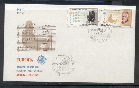 Turkey-1985-Europa-Music-Year-FDC