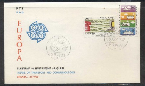 Turkey-1988-Europa-Transport-Communication-FDC